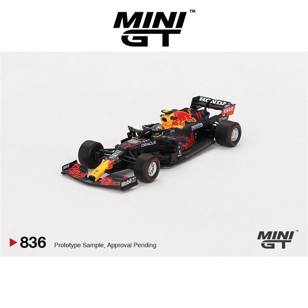 Mô hình xe Red Bull RB16B #11 Sergio Pérez 2021 Azerbaijan Grand Prix Winner bản card tỉ lệ 1:64 MINIGT MGT00836-CH