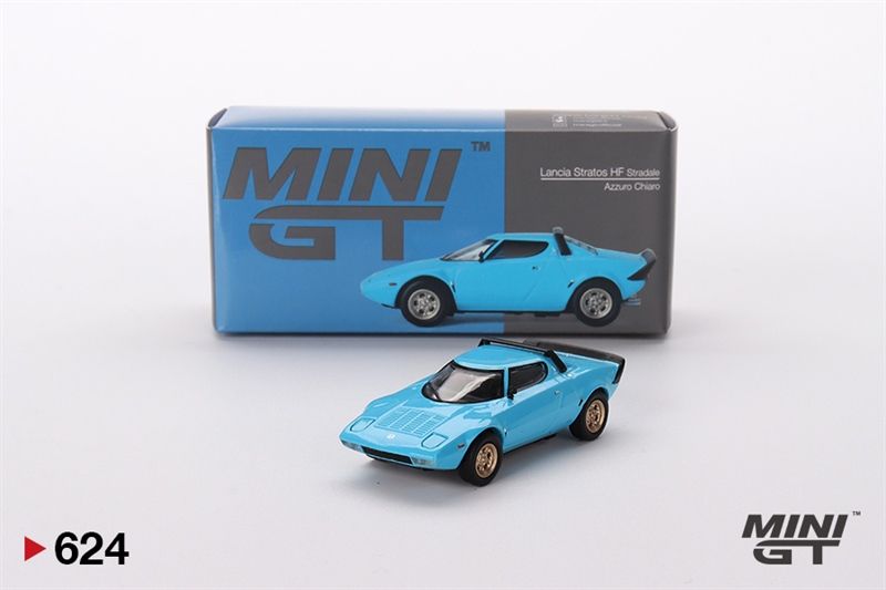 Mô hình xe Lancia Stratos HF Stradale Azzuro Chiaro tỉ lệ 1:64 MiniGT MGT00624