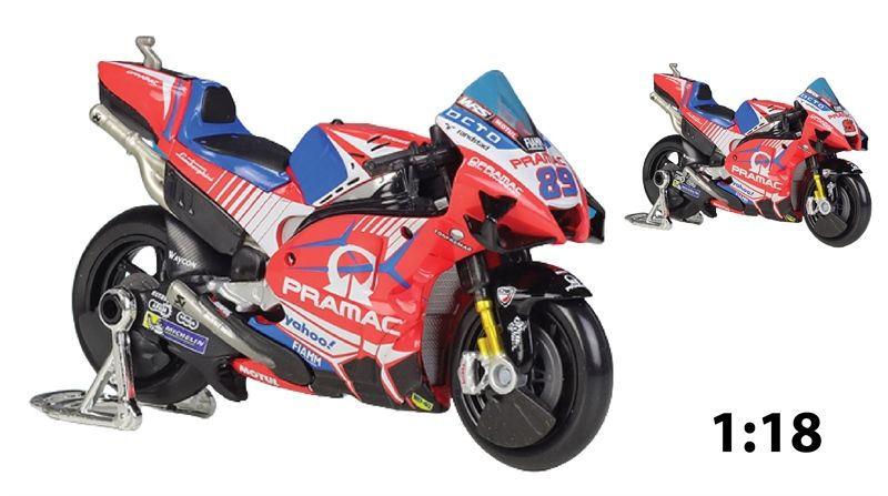  Mô hình xe mô tô GP Ducati Desmoscidici Pramac Racing 2021 tỉ lệ 1:18 Maisto 8124 