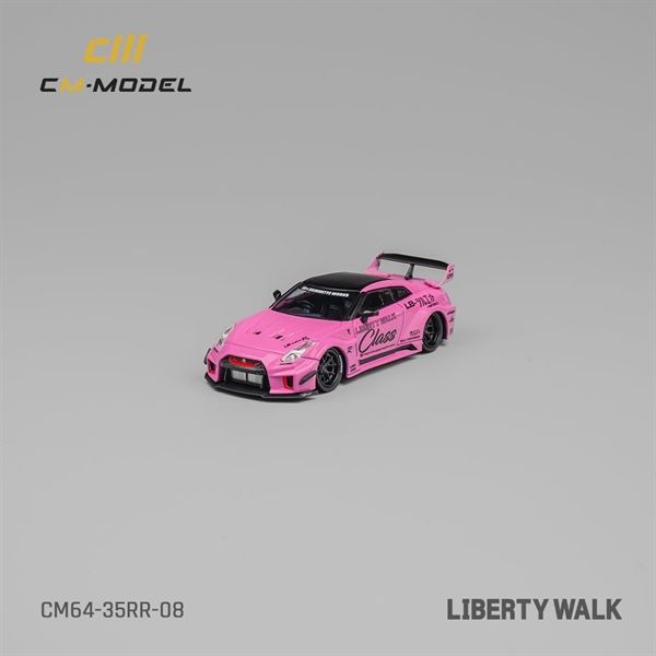 Mô hình xe Nissan LBWK GT35RR Pink có bánh thay thế tỉ lệ 1:64 CM model CM64-35RR-08