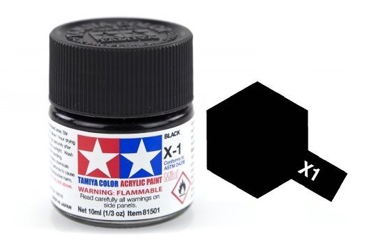  Acrylic mini x1 black sơn mô hình màu đen 10ml Tamiya 81501 