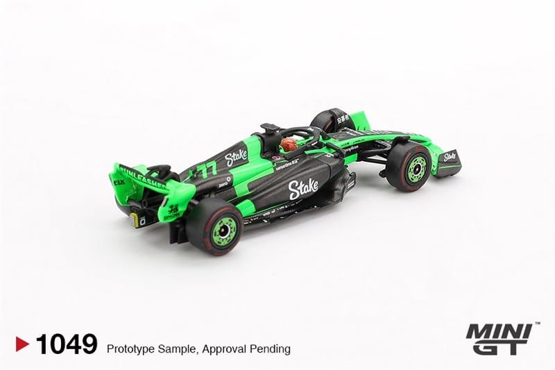 Mô hình xe đua Kick Sauber C44 #77 Valtteri Bottas 2024 F1 2024 Chinese GP card tỉ lệ 1:64 MiniGT MGT01049-BL