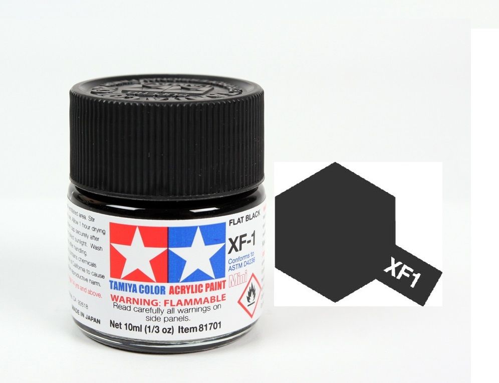  Acrylic mini xf1 flat black sơn mô hình màu đen mờ 10ml Tamiya 81701 