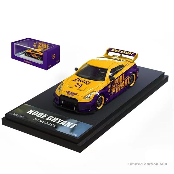 Mô hình xe Nissan GTR R35 Kobe Bryant tỉ lệ 1:64 Time micro x Somodel MA0810019