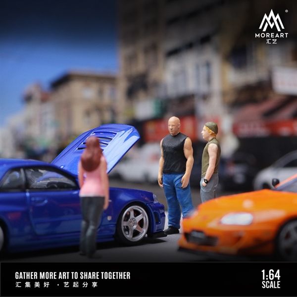 Mô hình nhân vật figure set 3 người nhân vật phim Fast & Furious tỉ lệ 1:64 MoreArt MO642072