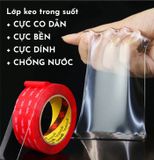  Băng keo 3M trong suốt 2 mặt chịu nhiệt độ cao dài 3m dày 1mm PK370 