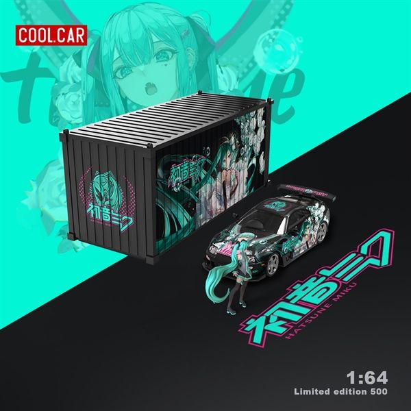 Mô hình xe Toyota Supra A80Z Hatsune Miku Mint black tỉ lệ 1:64 Coolcar CC644439