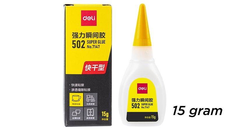 Dung dịch keo dán deli 502 siêu dính đa năng dán sắt, dán gỗ, dán thủy tinh, dán sứ PK315