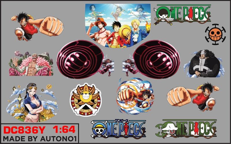 Decal UV hãng - hoạt hình cho mô hình tỉ lệ 1:64 dán tất cả nền màu Autono1 DC836