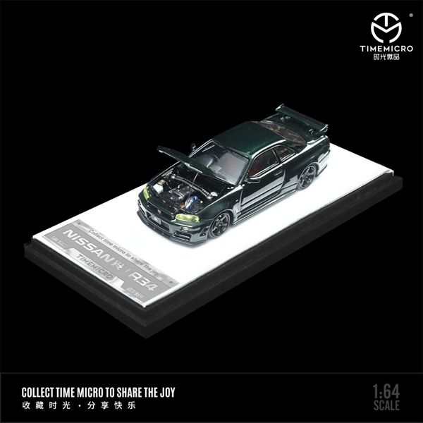 Mô hình Nissan Skyline GTR34 Z-tune Dark Green tỉ lệ 1:64 Time Micro TM643432