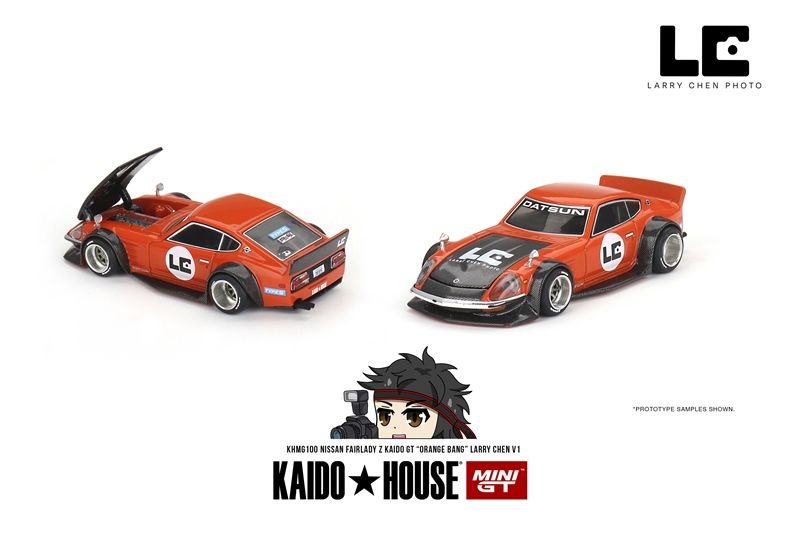 Mô hình xe Nissan Fairlady Z Kaido GT 'ORANGE BANG' Larry Chen V1 tỉ lệ 1:64 Kaido House KHMG100