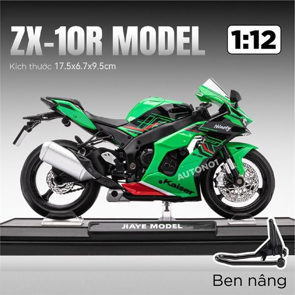 Mô hình xe Kawasaki Ninja ZX-10R tỉ lệ 1:12 Jiaye Model MT086