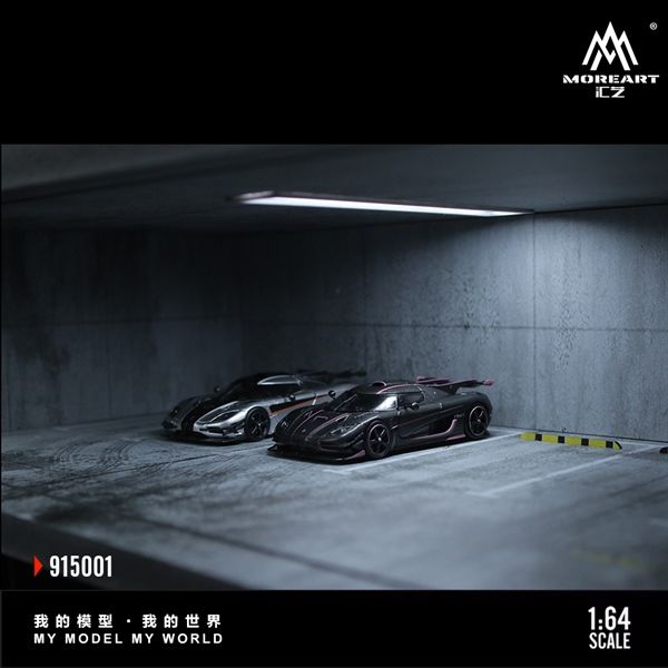 Hộp trưng bày mô phỏng Underground Parking Garage có đèn tỉ lệ 1:64 More Art MO915001
