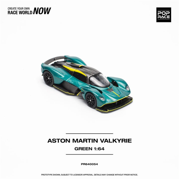 Mô hình xe Aston martin valkyrie viridian green 2024 tỉ lệ 1:64 Poprace PR640054