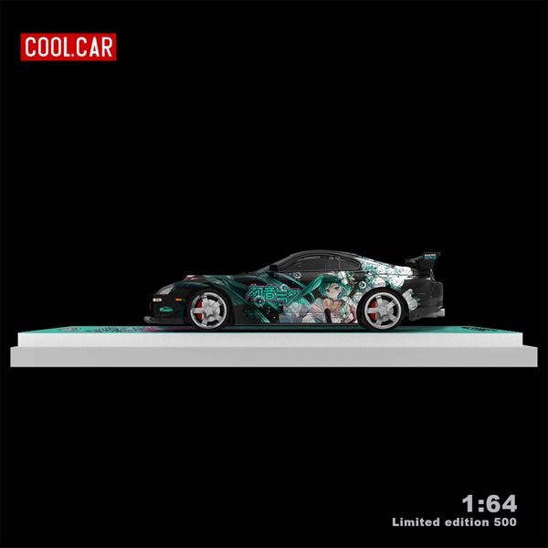 Mô hình xe Toyota Supra A80Z Hatsune Miku Mint black tỉ lệ 1:64 Coolcar CC644439