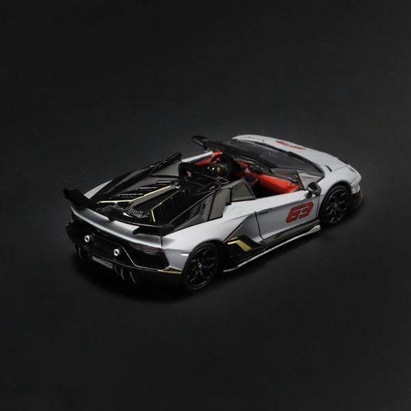 Mô hình xe Lamborghini Aventador SVJ63 Pearly Yellow tỉ lệ 1:64 Maxwell and object (MW) OT64272