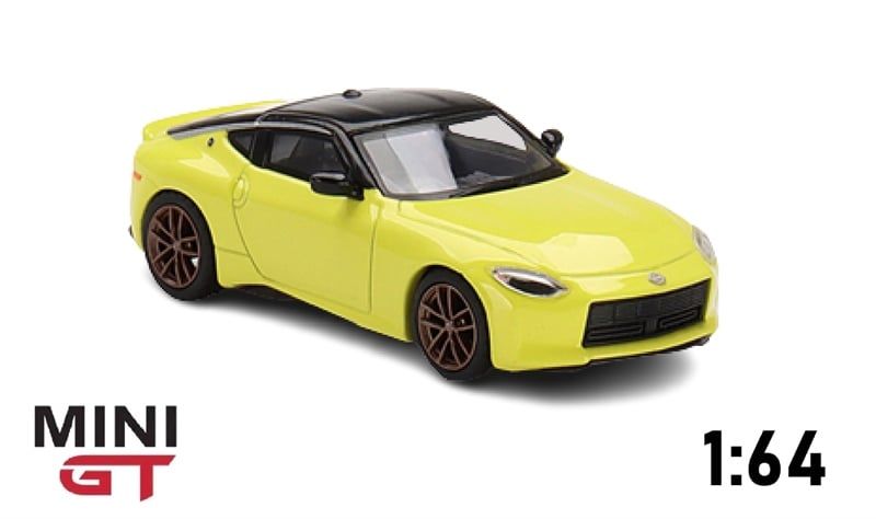 Mô hình xe Nissan Z Proto Spec 2023 Ikazuchi Yellow tỉ lệ 1:64 MiniGT