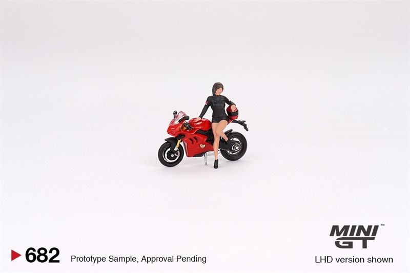 Mô hình xe Ducati Panigale V4 S w/ Ducati Girl tỉ lệ 1:64 MiniGT MGT00682-CH