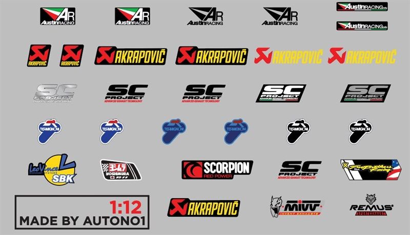 Decal UV dành cho pô các loại dán mọi nền màu cho xe mô hình tỉ lệ 1:12 DC701