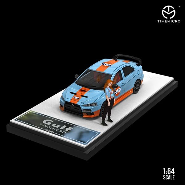 Mô hình xe Mitsubishi EVO 10th generation Gulf Oil tỉ lệ 1:64 Time Micro