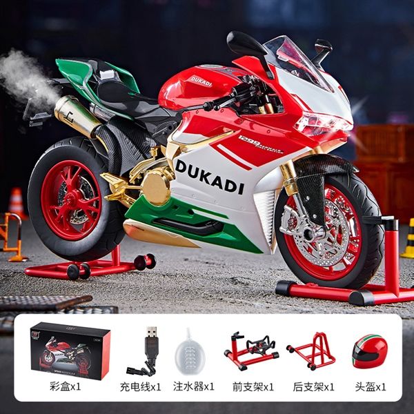 Mô hình xe Ducati 1299 Italy có động cơ - phun khói khi vặn ga - kèm ben nâng tỉ lệ lớn 1:6 Ty model MT06003