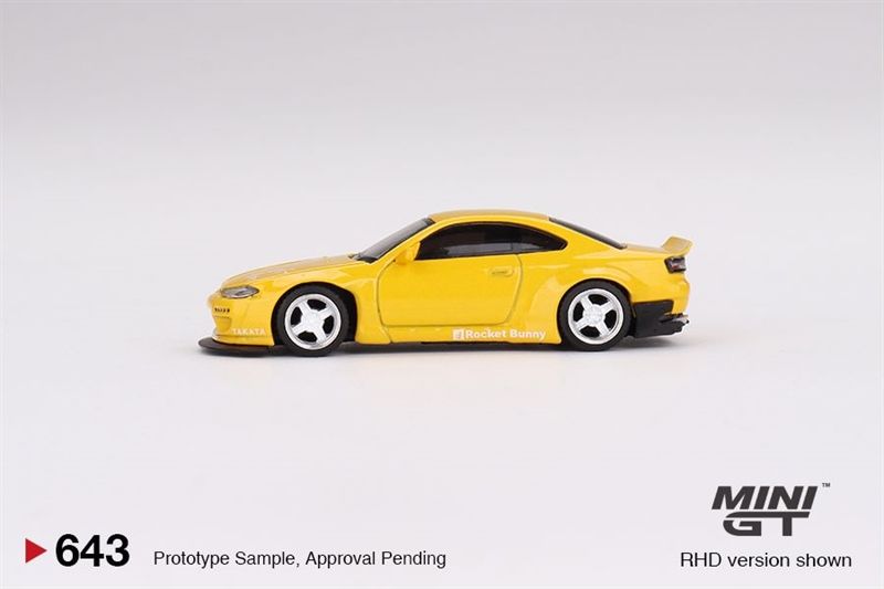  Mô hình xe ô tô Nissan Silvia (S15) Rocket Bunny Bronze Yellow tỉ lệ 1:64 MiniGT MGT00643 