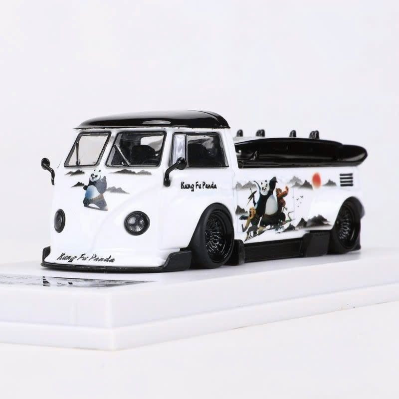 Mô hình xe Volkswagen Bus T1 RWB Wide Body Modified Pickup Cartoon Painted có hộp mica tỉ lệ 1:64 LangFeng Model 43-T1-15