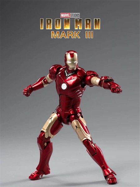Mô hình nhân vật Marvel Iron man người sắt có đèn MK3 Mark III Avengers SHF tỉ lệ 1:10 18CM ZD Toys FG263