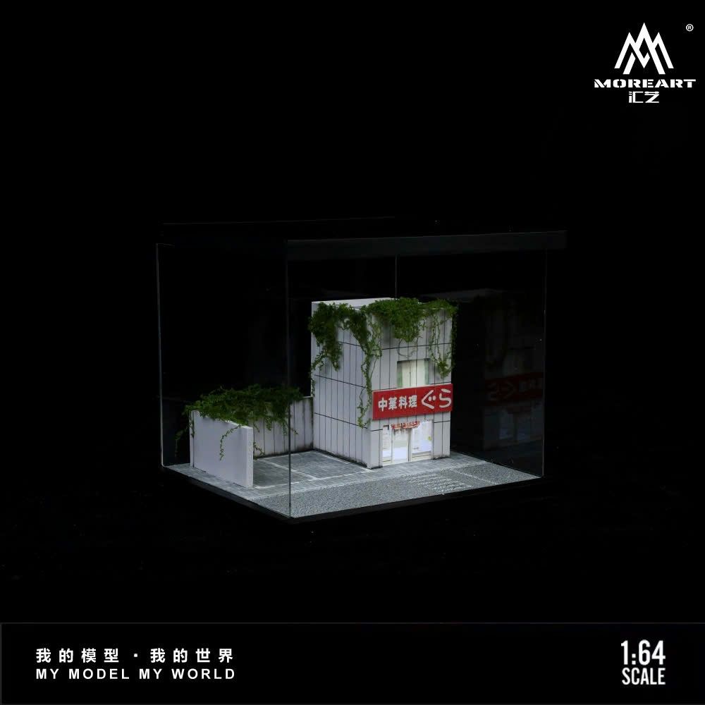 Hộp trưng bày mica mô phỏng đường phố Nhật Bản có đèn kích thước 22x19.5x15.5cm tỉ lệ 1:64 MoreArt MO960202