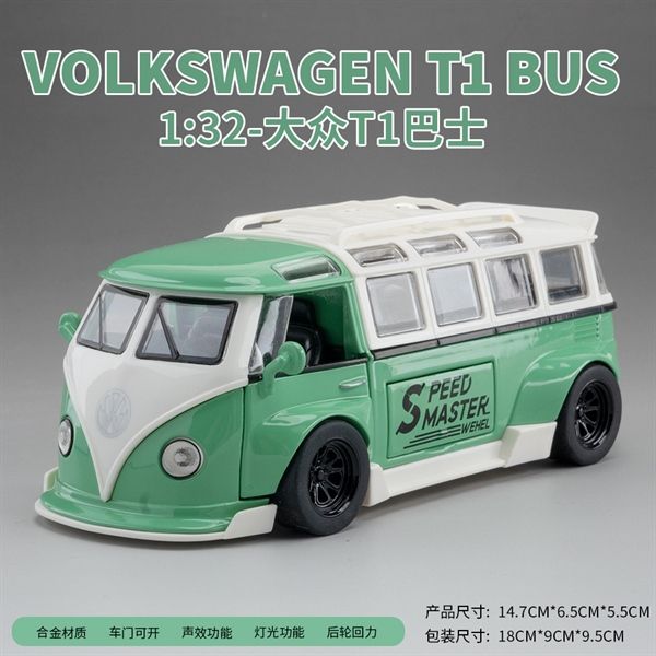 Mô hình xe VolkWagen T1 Bus Widebody tỉ lệ 1:32 Alloy Model OT465
