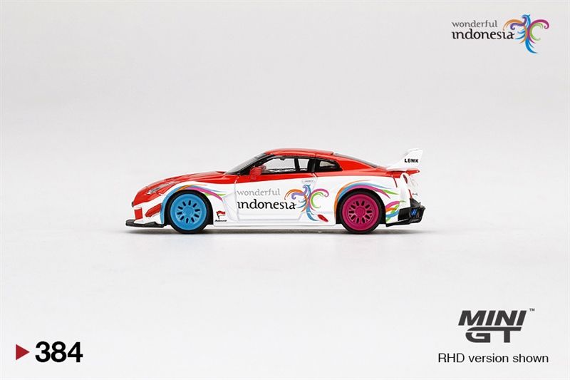Mô hình xe LB-Silhouette WORKS GT NISSAN 35GT-RR Ver.1 Wonderful Indonesia tỉ lệ 1:64 bản card MGT00384-R