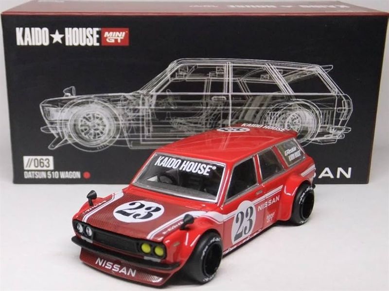 Mô hình xe Datsun KAIDO 510 Wagon CARBON FIBER V2 tỉ lệ 1:64 Kaido House KHMG063 (Loose)