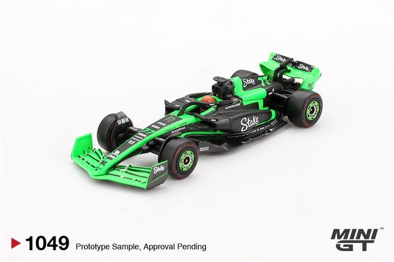 Mô hình xe đua Kick Sauber C44 #77 Valtteri Bottas 2024 F1 2024 Chinese GP card tỉ lệ 1:64 MiniGT MGT01049-BL