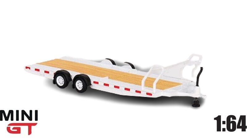 Mô hình phụ kiện rơ móc kéo xe Car Hauler Trailer White tỉ lệ 1:64 MiniGT MGTAC21