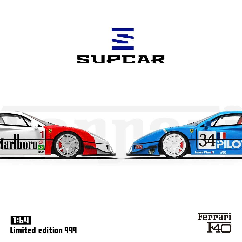 Mô hình xe Ferrari F40 Marlboro&Blue Racing Coating Limited to 999pcs tỉ lệ 1:64 Super Car
