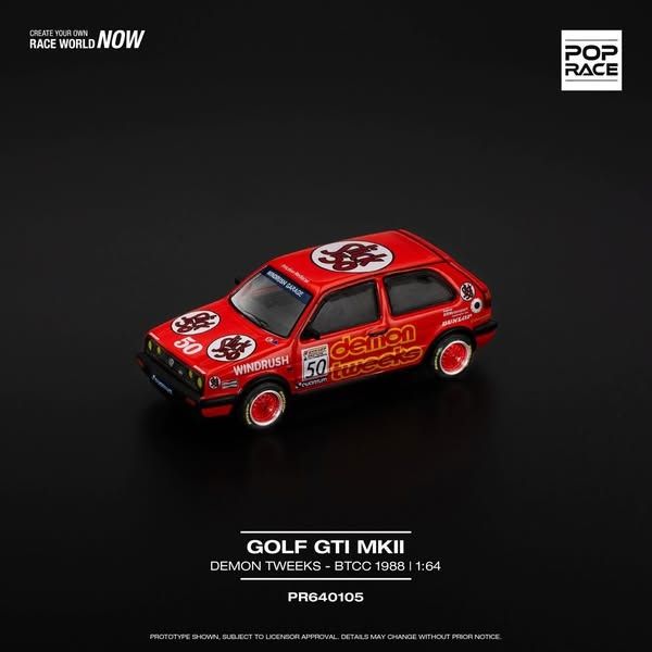 Mô hình xe Volkswagen Golf GTI MKII - Team Demon Tweeks BTCC 1988 tỉ lệ 1:64 Poprace PR640105