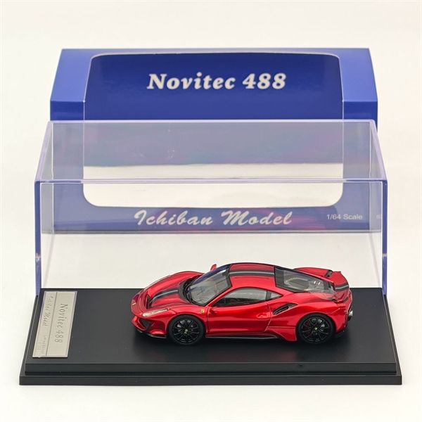 Mô hình xe Ferrari 488 Novitec mở được nắp máy sau limited 399pcs tỉ lệ 1:64 Ichiban model OT64250