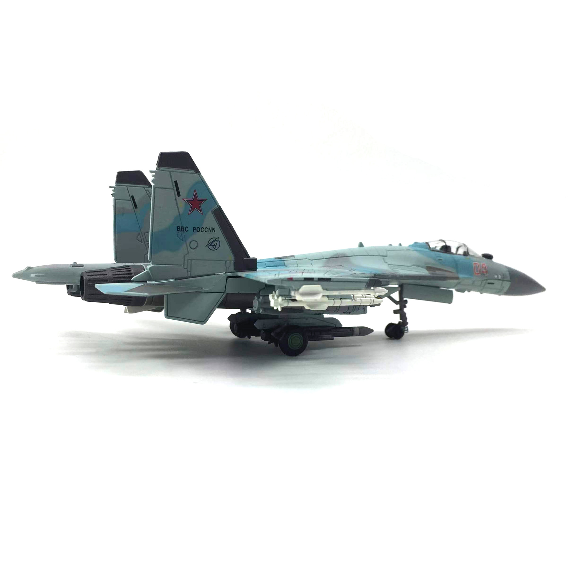 Mô hình máy bay chiến đấu Russia Su-35 BBC POCCNN - ĐẾ KIM LOẠI tỉ lệ 1:100 Ns models MBQS013