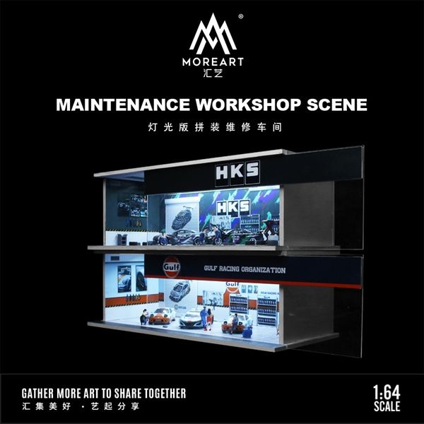 Hộp trưng bày mica mô phỏng Workshop GULF kích thước 30x13.3x10cm tỉ lệ 1:64 MoreArt MO914106