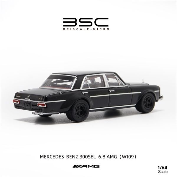 Mô hình xe Mercedes-Benz 300SEL Black tỉ lệ 1:64 Briscale Micro BSC BC640034