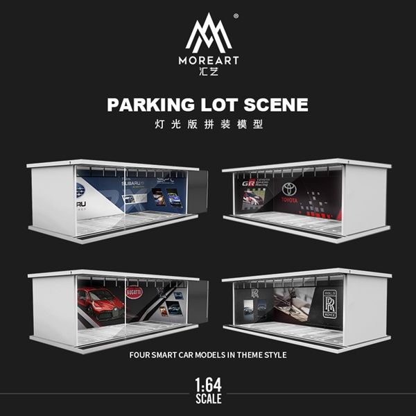 Hộp trưng bày mica mô phỏng showroom Rolls Royce - có đèn kích thước 30x13.3x10cm tỉ lệ 1:64 MoreArt MO914037