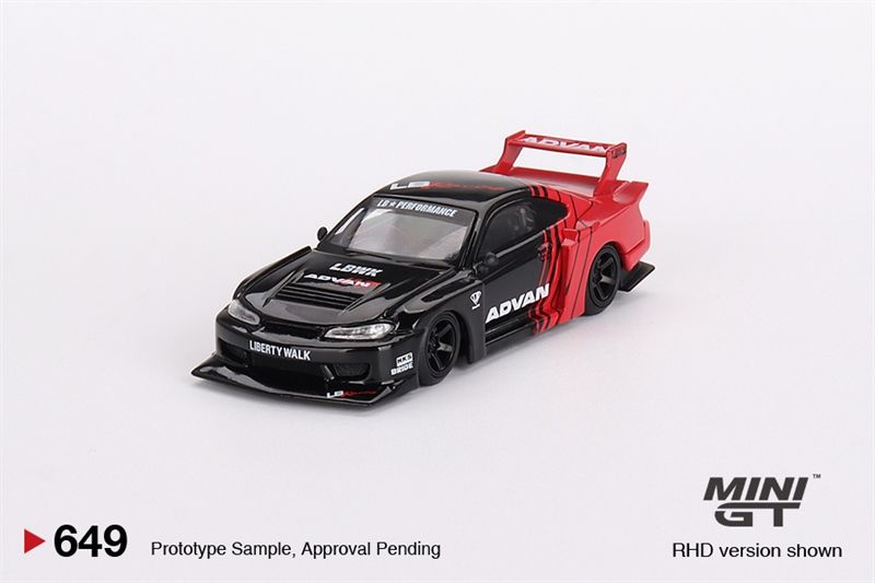 Mô hình xe Nissan LB-Super Silhouette S15 SILVIA ADVAN bản card tỉ lệ 1:64 MiniGT x Mijo MGT00649-MJ