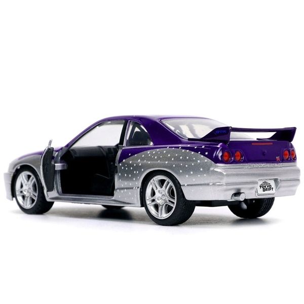 Mô hình xe Nissan Skyline GT-R BCNR33 1995 Candy Silver/Purple Fast & Furious tỉ lệ 1:32 Jada 24075
