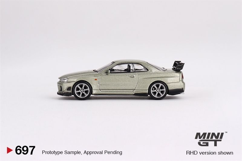 Mô hình xe ô tô Nissan Skyline GT-R (R34) Tommykaira R-z Millenium Jade tỉ lệ 1:64 MiniGT MGT00697