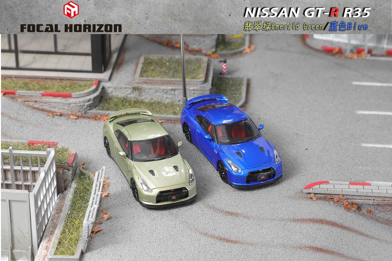 Mô hình xe Nissan GTR R35 màu cơ bản original mở được capo trước limited edtion 999pcs tỉ lệ 1:64 Focal Horizon OT64161