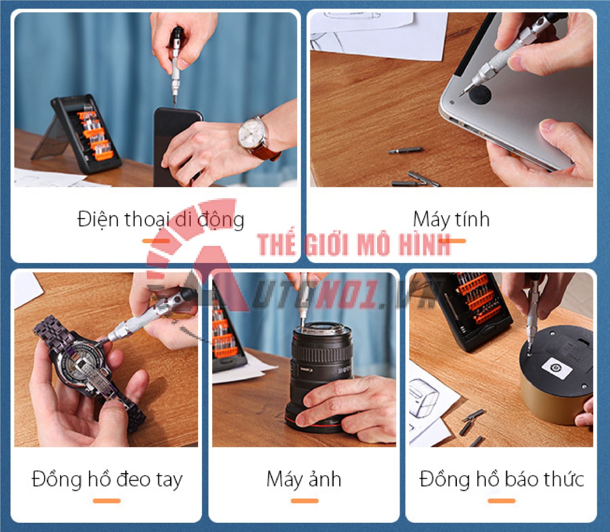 Dụng cụ tua vít nam châm tháo linh kiện, phụ kiện hợp kim nhôm đa năng 8 trong 1 PK354