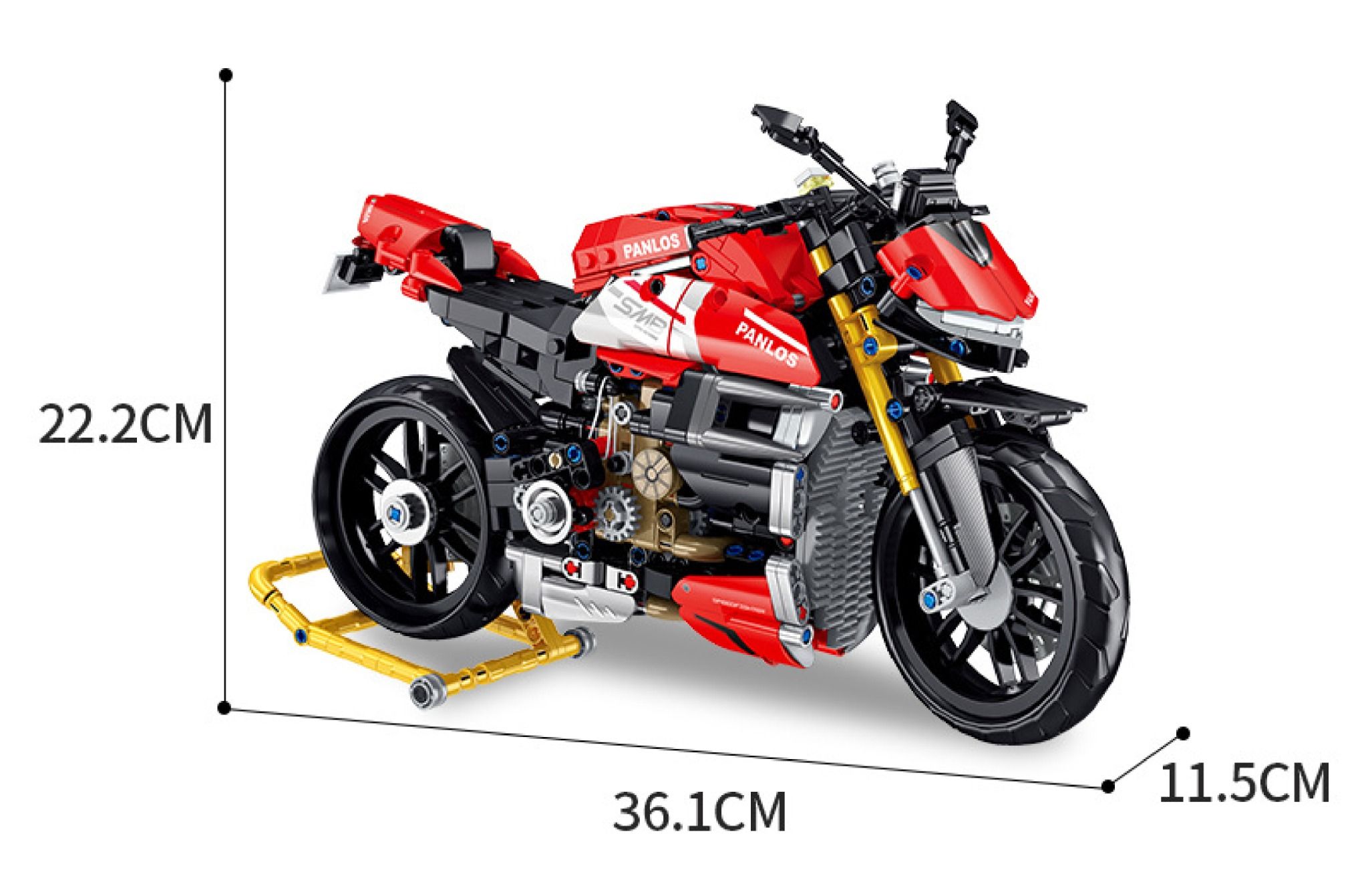  Mô hình xe mô tô lắp ghép Ducati Streetfighter v4 Technic 981 pcs tỉ lệ 1:5 LG011 