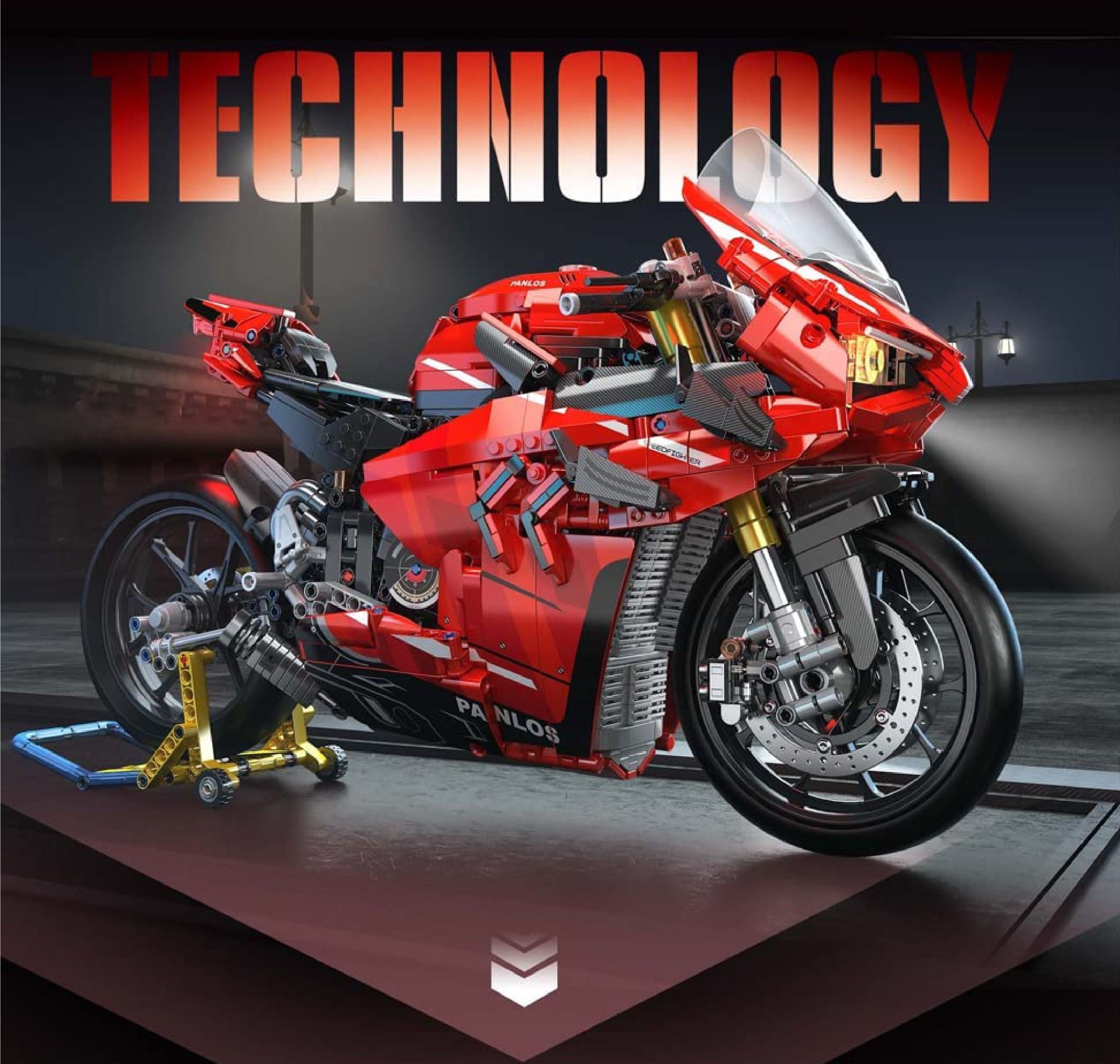 Mô hình xe mô tô lắp ghép Ducati panigale V4S Technic 2129 pcs tỉ lệ 1:5 LG014