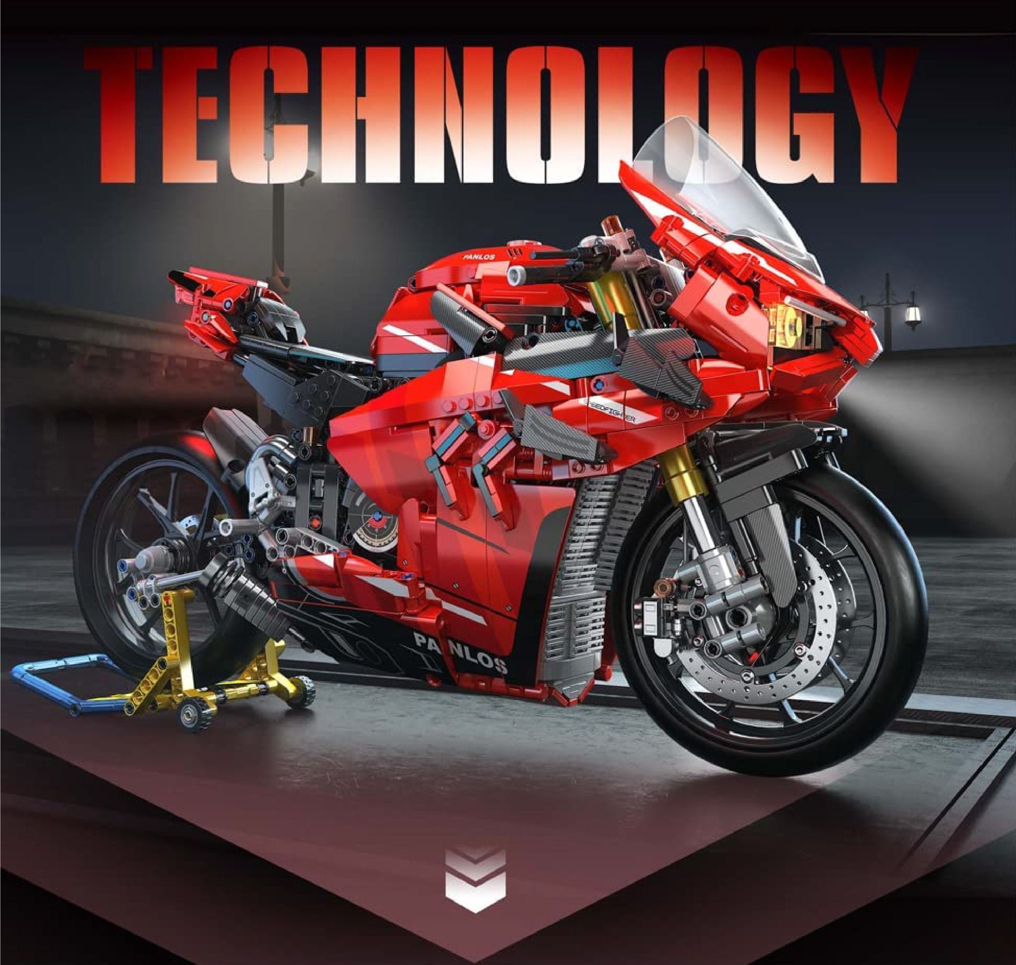  Mô hình xe mô tô lắp ghép Ducati panigale V4S Technic 2129 pcs tỉ lệ 1:5 LG014 