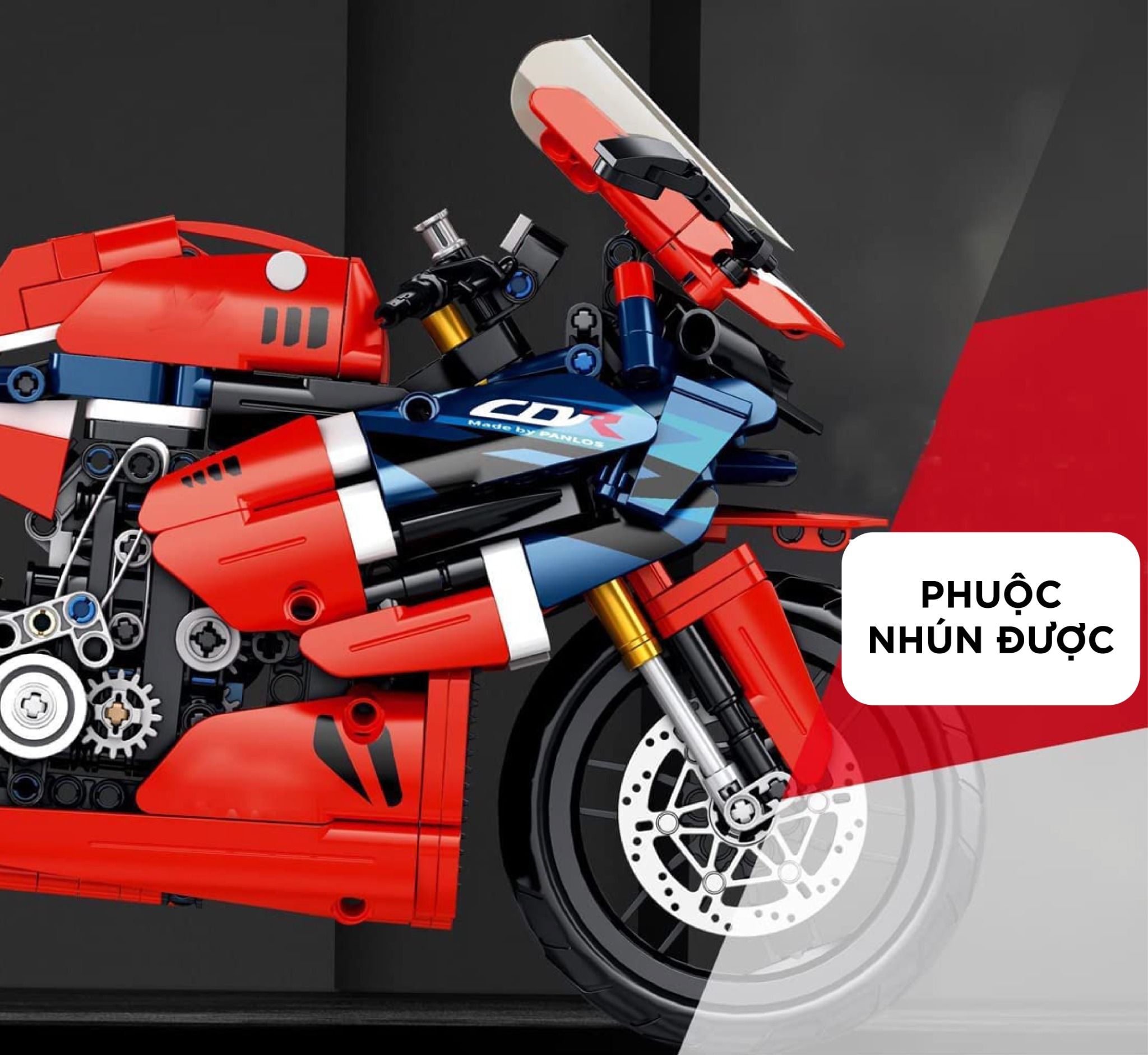  Mô hình xe mô tô lắp ghép Honda CBR 1000RR-R Technic 1017 pcs tỉ lệ 1:5 LG013 